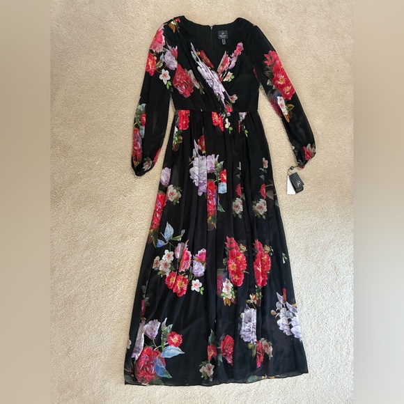 Adrianna Papell Dresses & Skirts - NEW Adrianna Papell chiffon floral v-neck boho long maxi formal wedding guest